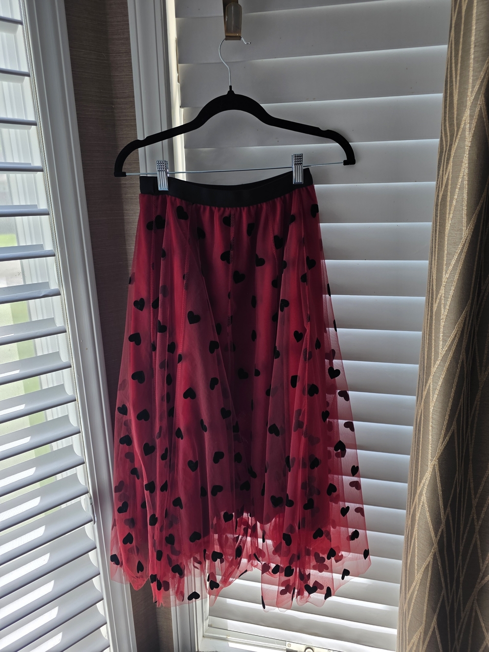 Women's Red Heart Mesh Skirt - Unbranded